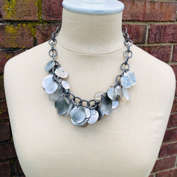 Galvanized Discs & Large Crystal Stones & Chain - Picture 8 of 8